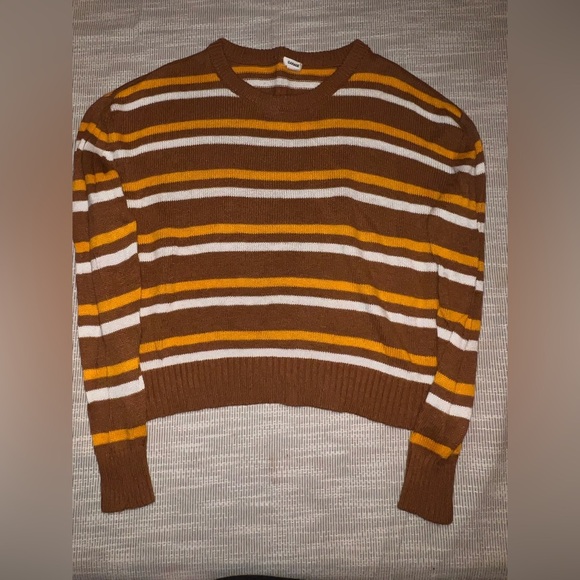 Garage Brown Striped Cropped Sweater Size P/S (XS/S) - Picture 1 of 6